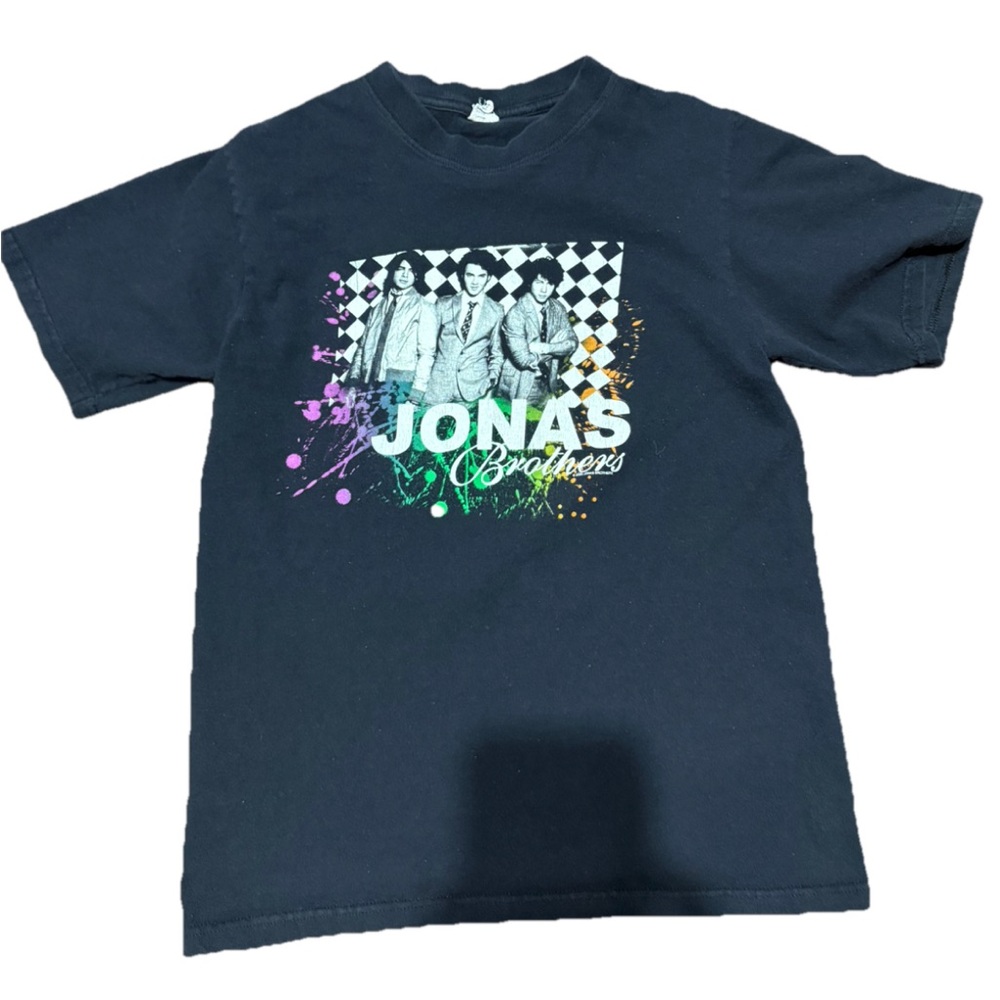 Jonas Brothers Shirt Women Size S Black Y2K The Burning Up Tour 2008 Tee